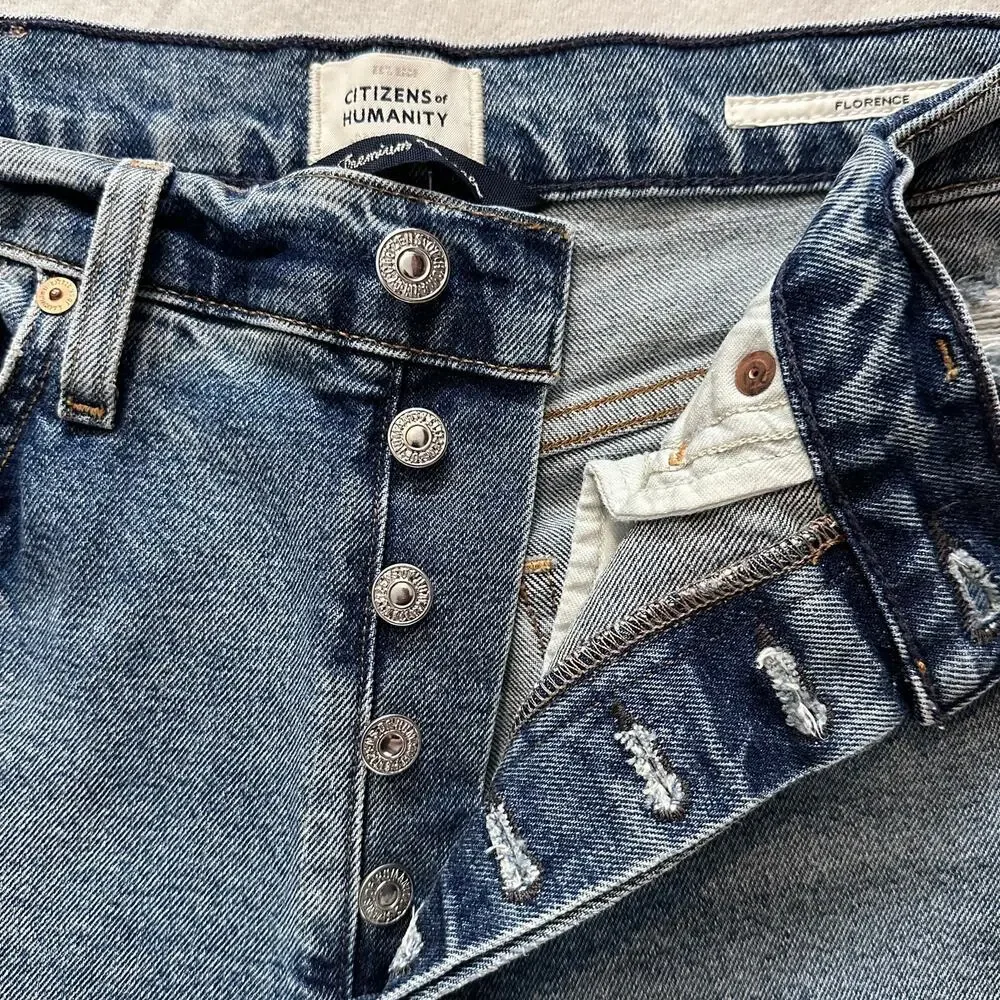 Citizens of Humanity Florence Jeans Size 26 High Rise Straight Raw Hem